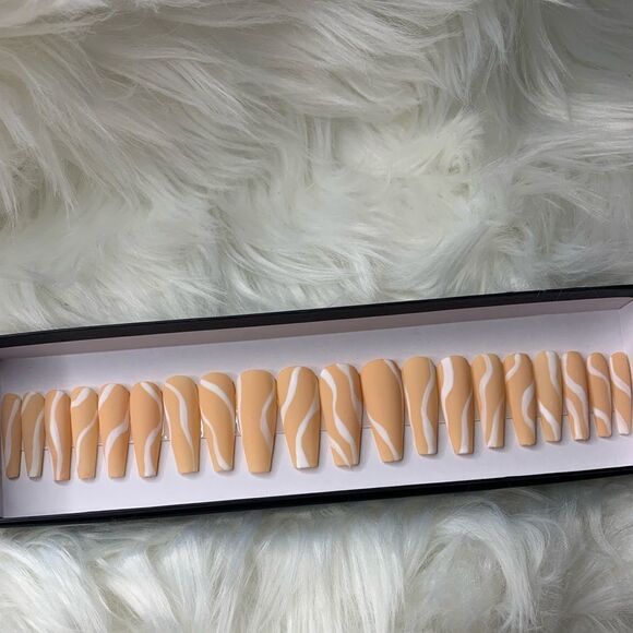 The Swirls Next Door Custom Press On Nails | High Quality Nails | Handmade - Picture 3 of 12